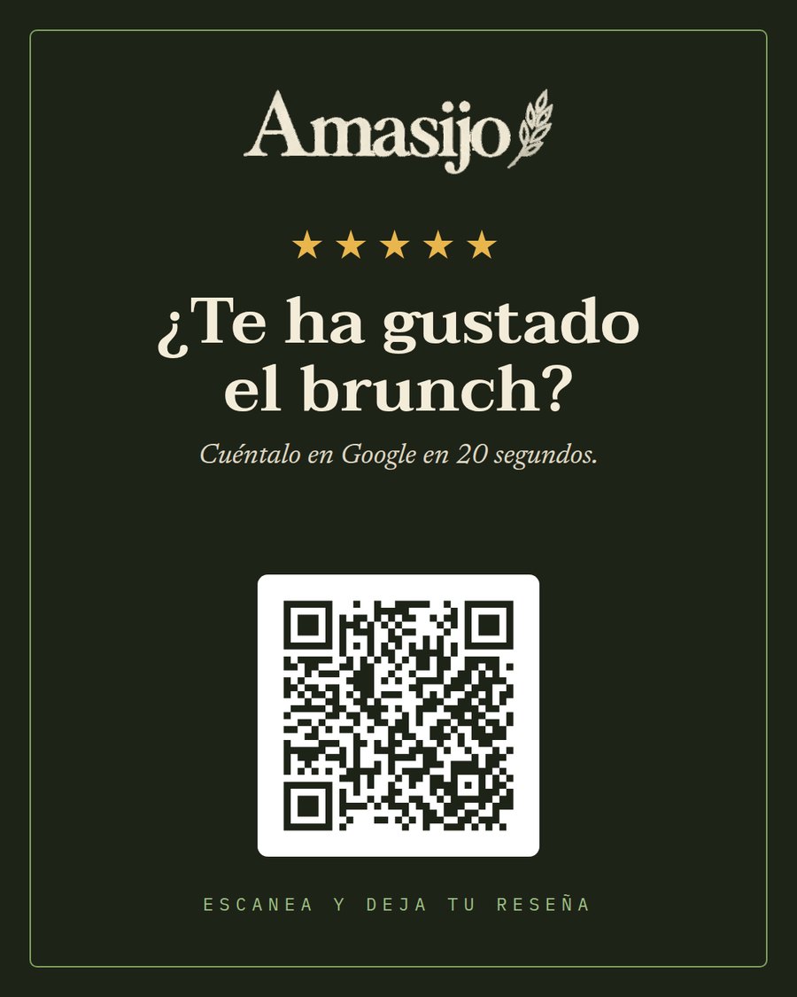 Ficha QR de reseñas de Amasijo